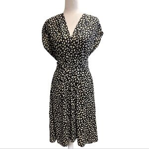 Max Studio Black Polka Dot Medi Dress Small